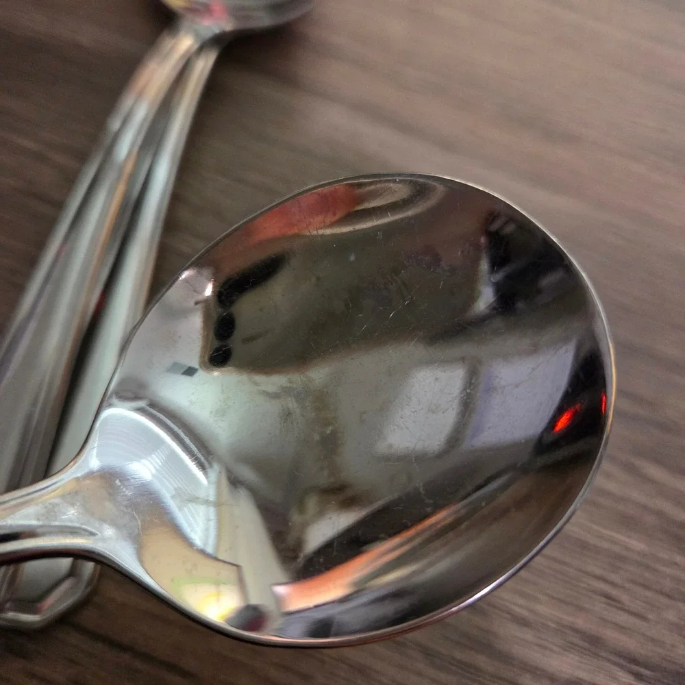 Wallace Casino 18/10 China Soup Spoons Set of 3 Silver‎ Tone Stainless Steel